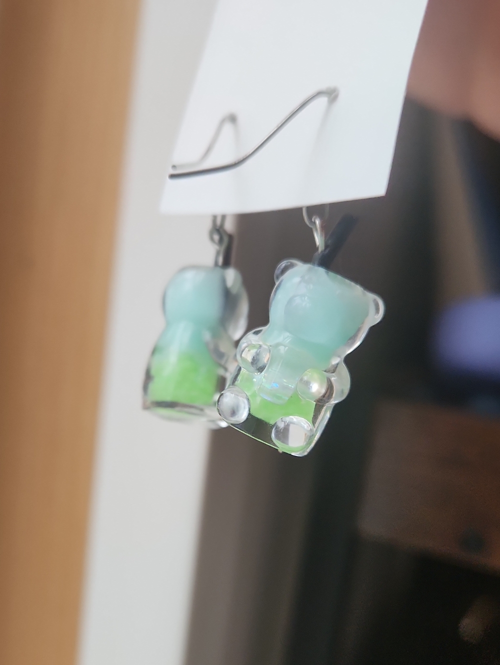 Glass Teddybear Earrings